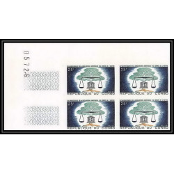 92101 Congo N°158 unesco déclaration des droits de l'homme bloc 4 1963 human rights Non dentelé imperf ** MNH