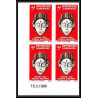 92110 Gabon (gabonaise) N°187/191 arts nègres masques Negro Arts mask masks bloc 4 coin datéNon dentelé imperf ** MNH