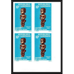 92110 Gabon (gabonaise) N°187/191 arts nègres masques Negro Arts mask masks bloc 4 coin datéNon dentelé imperf ** MNH
