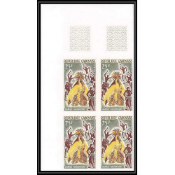 92128 Gabon (gabonaise) N°183/184 danses locales dance bloc 4 Non dentelé imperf ** MNH