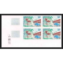 92132 Gabon (gabonaise) N°186 journée du timbres coin daté stamp's day 1965 Non dentelé imperf ** MNH