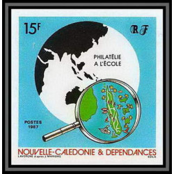 92316 Nouvelle-Calédonie N°545 la philatelie à l'ecole philately at school 1987 Non dentelé imperf ** MNH
