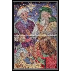 459 Ajman MNH ** bloc géant N° 121 C Tableau (Painting) adoration of the magi adoration des mages argent silver
