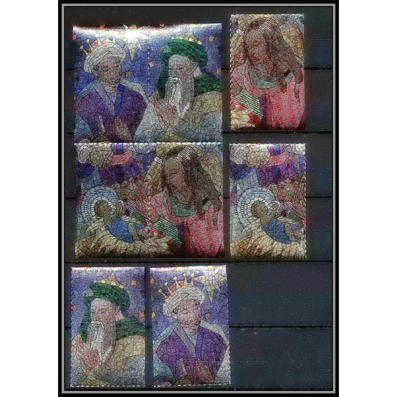 459a Ajman MNH ** bloc géant N° 121 C Tableau tableaux painting adoration of the magi adoration des mages argent silver
