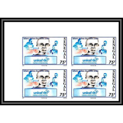 92742a Sénégal N°1191/1192 unicef ONU UNO l'enfance enfants children child 1996 Non dentelé ** MNH bloc 4