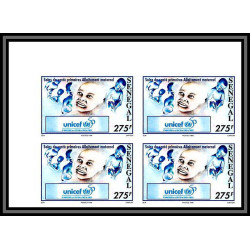 92742a Sénégal N°1191/1192 unicef ONU UNO l'enfance enfants children child 1996 Non dentelé ** MNH bloc 4