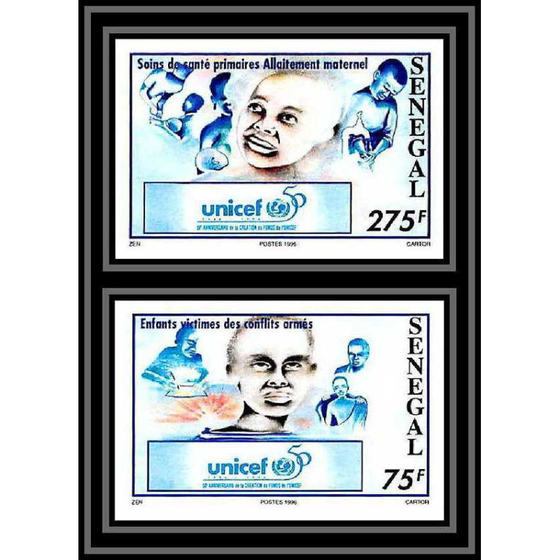 92742b Sénégal N°1191/1192 unicef ONU UNO l'enfance enfants children child 1996 Non dentelé ** MNH