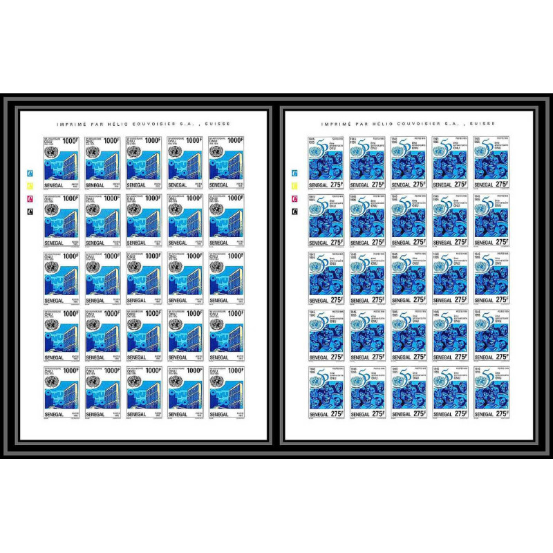 92744 Sénégal N°1149/1150 ONU uno nations unies united nations 1996 Non dentelé ** MNH Imperf feuille sheet
