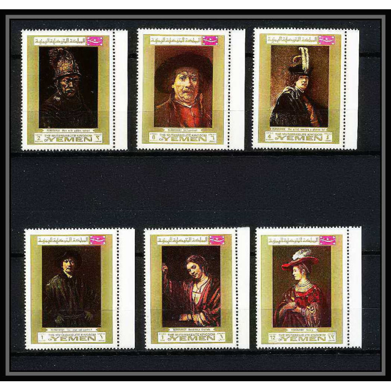 460b Yemen kingdom MNH ** N° 710 / 715 A Tableau (Painting) Rembrandt (Nederland) 