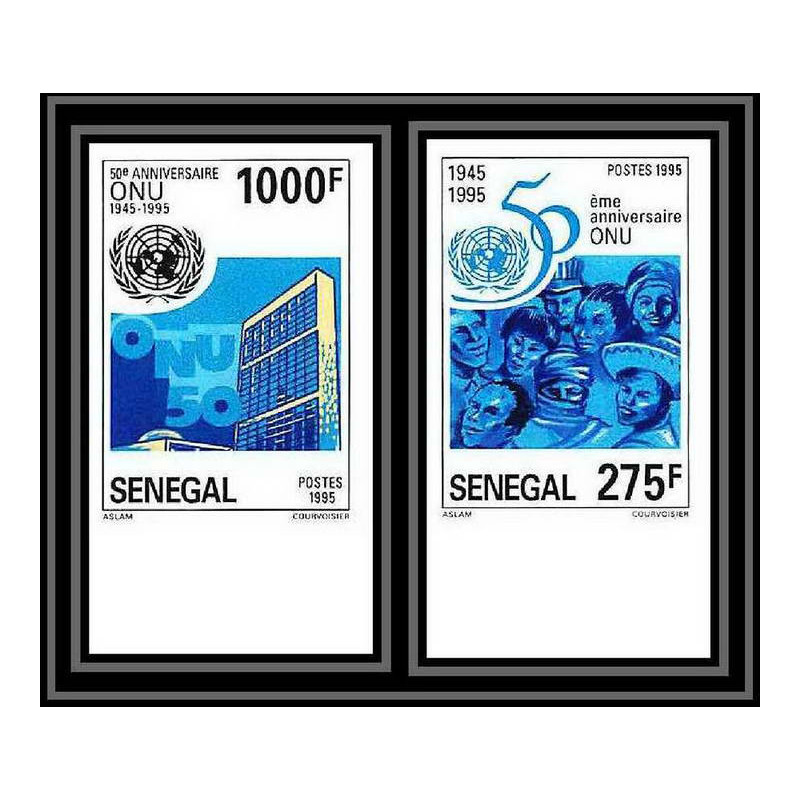 92744c Sénégal N°1149/1150 ONU uno nations unies united nations 1996 Non dentelé ** MNH Imperf 