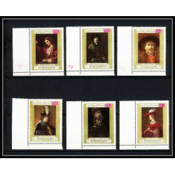 460d Yemen kingdom MNH ** N° 710 / 715 A Tableau (Painting) Rembrandt (Nederland) coin de feuille