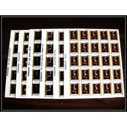 461 Yemen kingdom MNH ** N° 710 / 715 B Tableau (Painting) Rembrandt feuilles sheets Non dentelé imperf