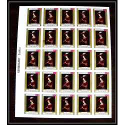 461 Yemen kingdom MNH ** N° 710 / 715 B Tableau (Painting) Rembrandt feuilles sheets Non dentelé imperf