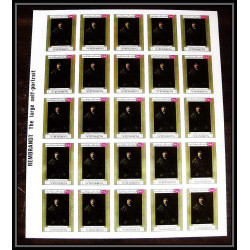 461 Yemen kingdom MNH ** N° 710 / 715 B Tableau (Painting) Rembrandt feuilles sheets Non dentelé imperf
