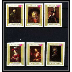 461a Yemen kingdom MNH ** N° 710 / 715 B Tableau (Painting) Rembrandt (Nederland) non dentelé (Imperf)