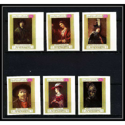 461b Yemen kingdom MNH ** N° 710 / 715 B Tableau (Painting) Rembrandt (Nederland) non dentelé (Imperf)