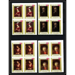 461d Yemen kingdom MNH ** N° 710 / 715 B Tableau (Painting) Rembrandt bloc 4 non dentelé (Imperf) 