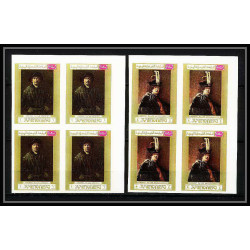 461d Yemen kingdom MNH ** N° 710 / 715 B Tableau (Painting) Rembrandt bloc 4 non dentelé (Imperf) 