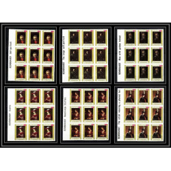 461e Yemen kingdom MNH ** N° 710 / 715 B Tableau (Painting) Rembrandt non dentelé (Imperf) bloc 9 