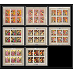462 Fujeira MNH ** N° 431 / 438 A scenes from the bible religion adam eve jesus christ feuilles sheets tableaux painting