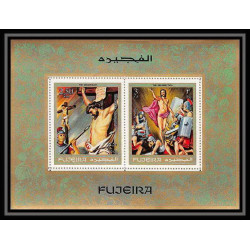 462a Fujeira MNH ** N° 431 / 438 A + bloc N° 20 A scenes from the bible religion adam et eve jesus christ paintings