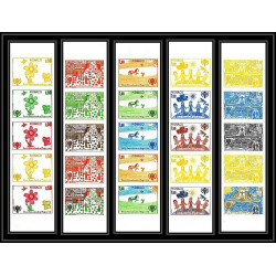 92940d monaco N°1181/1185 année de l'enfant child's year essai proof Non dentelé ** (MNH Imperf) bande 5 strip