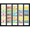 92940d monaco N°1181/1185 année de l'enfant child's year essai proof Non dentelé ** (MNH Imperf) bande 5 strip