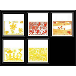 92940e monaco N°1181/1185 année de l'enfant child's year essai proof Non dentelé ** (MNH Imperf) série complète