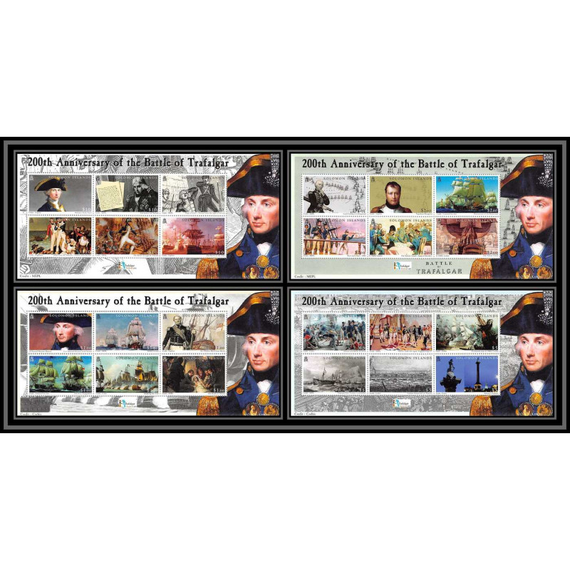 93039 Solomon Islands (Salomon) Mi N°79/82 Napoléon Ier 2005 - 200 th anniversary battle of trafalgar 