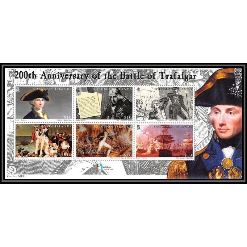 93039a Solomon Islands (Salomon) Mi N°82 Napoléon Ier 2005 - 200 th anniversary battle of trafalgar 