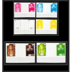93045 Niue N°482/483 renoir Tableau Painting essais Non dentelé ** MNH Imperf collective progressive proof gutter pairs