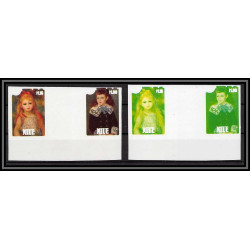 93045 Niue N°482/483 renoir Tableau Painting essais Non dentelé ** MNH Imperf collective progressive proof gutter pairs
