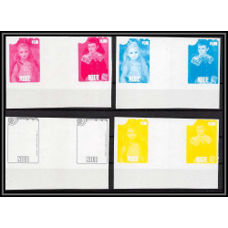 93045 Niue N°482/483 renoir Tableau Painting essais Non dentelé ** MNH Imperf collective progressive proof gutter pairs