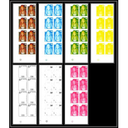 93047 Niue N°482 renoir portait jeune fille Tableau Painting essais Non dentelé ** MNH Imperf progressive proof bloc 8