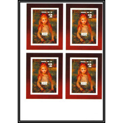 93059 Niue bloc N°91 renoir portait jeune fille Tableau Painting essais Non dentelé ** MNH Imperf progressive proof