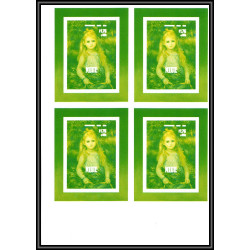 93059 Niue bloc N°91 renoir portait jeune fille Tableau Painting essais Non dentelé ** MNH Imperf progressive proof