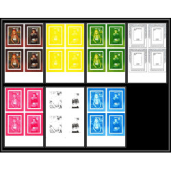 93060 Niue bloc N°91/92 renoir Tableau Painting essais Non dentelé ** MNH Imperf collective progressive proof
