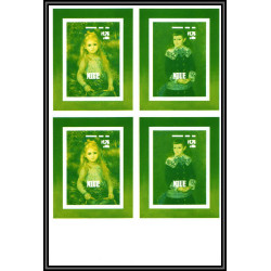 93060 Niue bloc N°91/92 renoir Tableau Painting essais Non dentelé ** MNH Imperf collective progressive proof