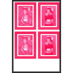 93060 Niue bloc N°91/92 renoir Tableau Painting essais Non dentelé ** MNH Imperf collective progressive proof