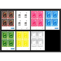 93062 Niue bloc N°92 renoir berard Tableau Painting essais Non dentelé ** MNH Imperf progressive proof