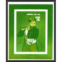 93067 Niue bloc N°90 Manet le fifre Tableau Painting essais Non dentelé ** MNH Imperf progressive proof