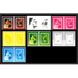 93070 Niue bloc N°89/82 renoir strozi Tableau Painting essais Non dentelé ** MNH Imperf collective progressive proof