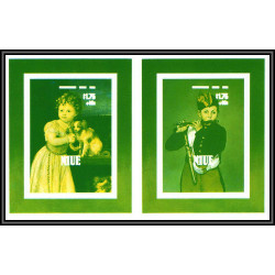 93070 Niue bloc N°89/82 renoir strozi Tableau Painting essais Non dentelé ** MNH Imperf collective progressive proof