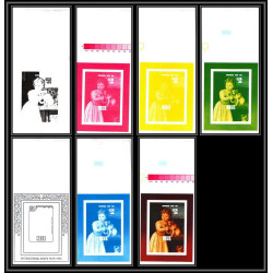 93072 Niue bloc N°89 strozi Tableau Painting essais Non dentelé ** MNH Imperf progressive proof