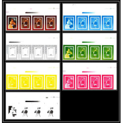 93073 Niue bloc N°89/481 mannet strozi Tableau Painting essais Non dentelé ** MNH Imperf collective progressive proof