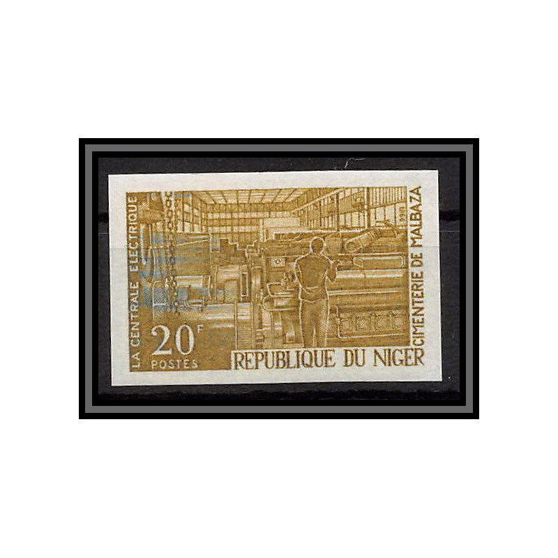 93369 niger N°187 centrale electrique 1966 electric power station Essai proof Non dentelé imperf ** MNH