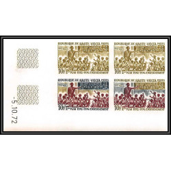 93381 haute volta N°273 enseignement enfants chlid 1972 coin daté Essai proof Non dentelé imperf ** MNH