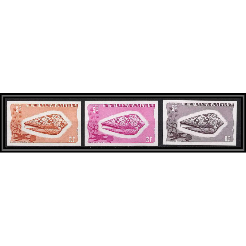 93426 afars et issas N°400 darioconus gastéropodes gastropod lot de 3 Essai proof Non dentelé imperf ** MNH