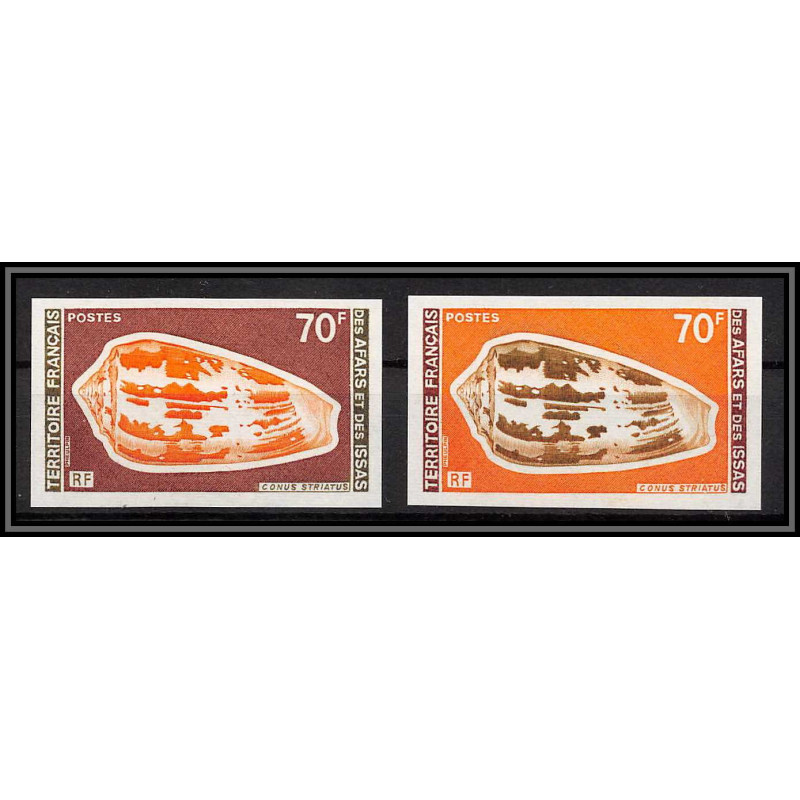 93427 afars et issas N°427 conus striatus mollusque conidae Essai proof Non dentelé imperf ** MNH