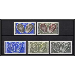 93432 afars et issas N°444 coquillages shells cypraea mauritiana lot de 5 Essai proof Non dentelé imperf ** MNH